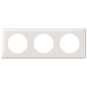 Céliane plaque 3 p. Blanc entraxe 71mm vert./horizont. - Legrand